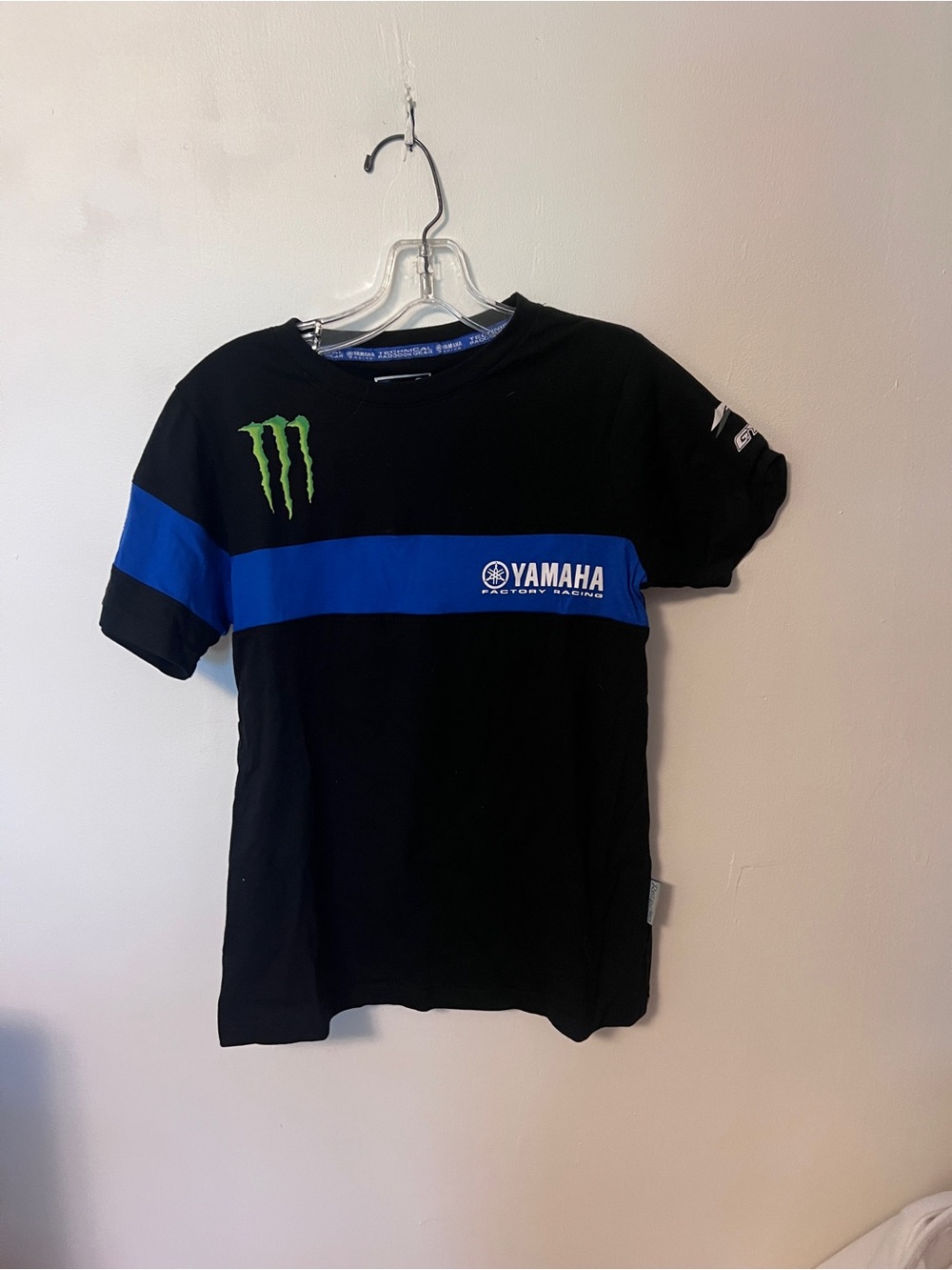 Women’s Yamaha Racing Black & Blue Racing Tee with Monster Logo